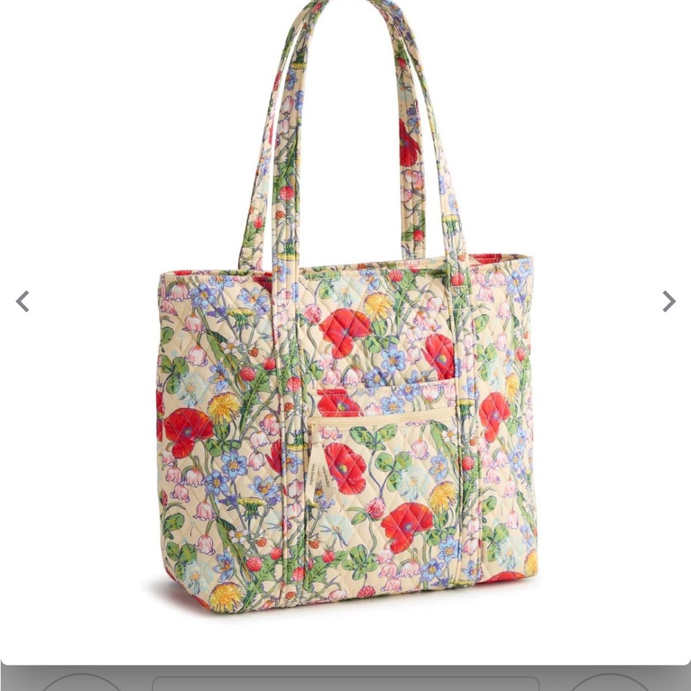 Vera Bradley Floral Quilted Tote & Matching Pouch NWOT Spring Garden Print - Picture 3 of 14